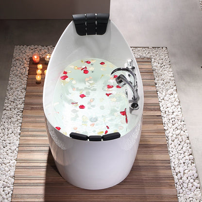 Empava 59" Freestanding Whirlpool Bathtub | 8 Hydro-Massage Jets | EMPV-59AIS11