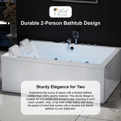 Empava 71" 2-Person Alcove Whirlpool Tub | EMPV-71PRO04