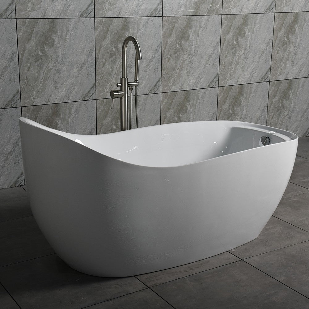 WOODBRIDGE B0033 67" Deluxe Air Bubble Free Standing Single-Slipper Bathtub