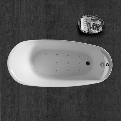 Top view of Woodbridge B0033 single slipper air bubble bathtub