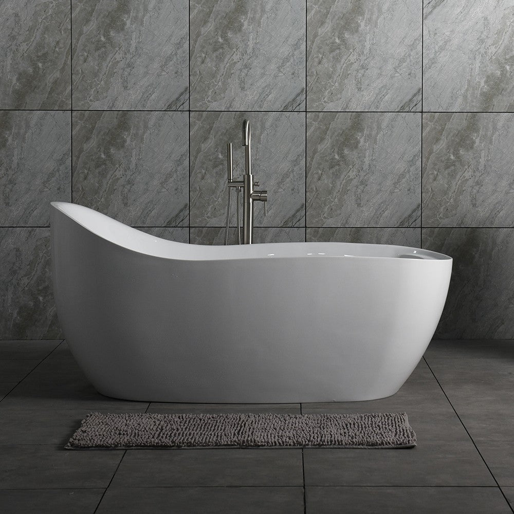 WOODBRIDGE B0033 67" Deluxe Air Bubble Free Standing Single-Slipper Bathtub