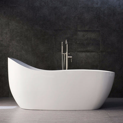 Woodbridge B0033 | 67" Air Bubble Single-Slipper Tub With Deluxe Freestanding Design