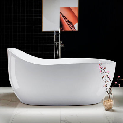 Woodbridge B0033 | 67" Air Bubble Single-Slipper Tub With Deluxe Freestanding Design