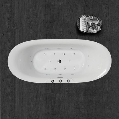 Woodbridge B0034 | 71" Combo Jet Freestanding Bathtub with Air Bubble & Whirlpool