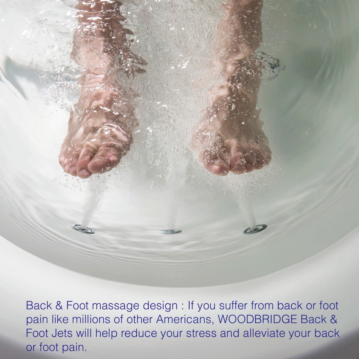 WOODBRIDGE 71" B0034 Whirlpool Water Jetted + Air Bubble Combo Freestanding Bathtub