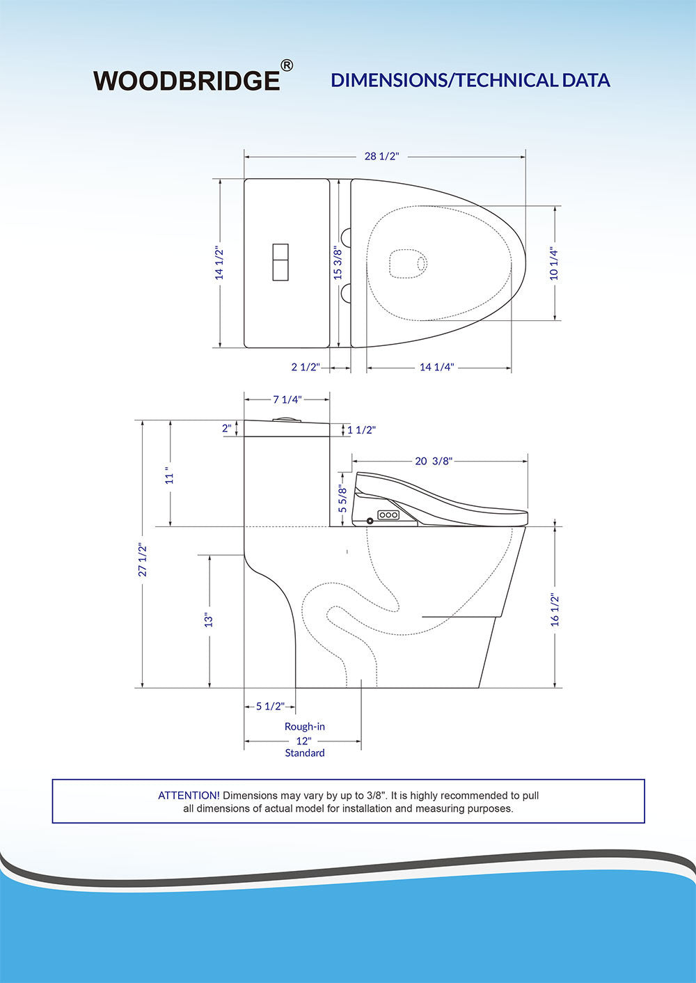 WOODBRIDGE T-0008 | Luxury Smart Bidet Toilet | with Heated Seat, Air Dryer & Temperature-Controlled Wash