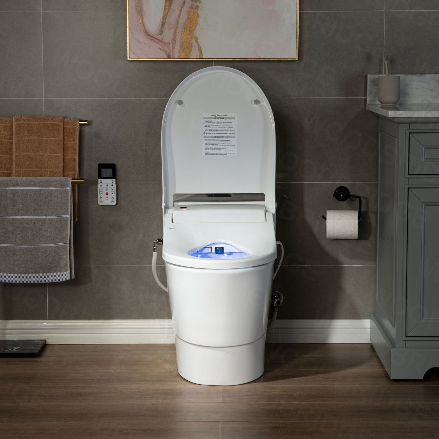 WOODBRIDGE T-0737 | Luxury One-Piece Smart Bidet Toilet | with Heated Seat, Temperature-Controlled Wash & Air Dryer, White