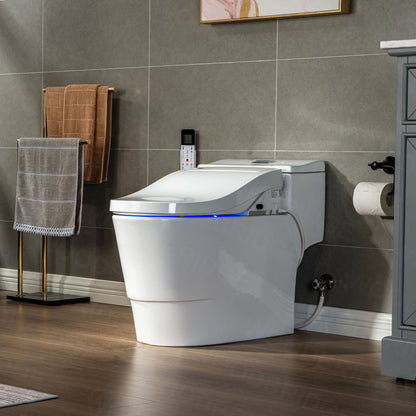 WOODBRIDGE T-0737 | Luxury One-Piece Smart Bidet Toilet | with Heated Seat, Temperature-Controlled Wash & Air Dryer, White