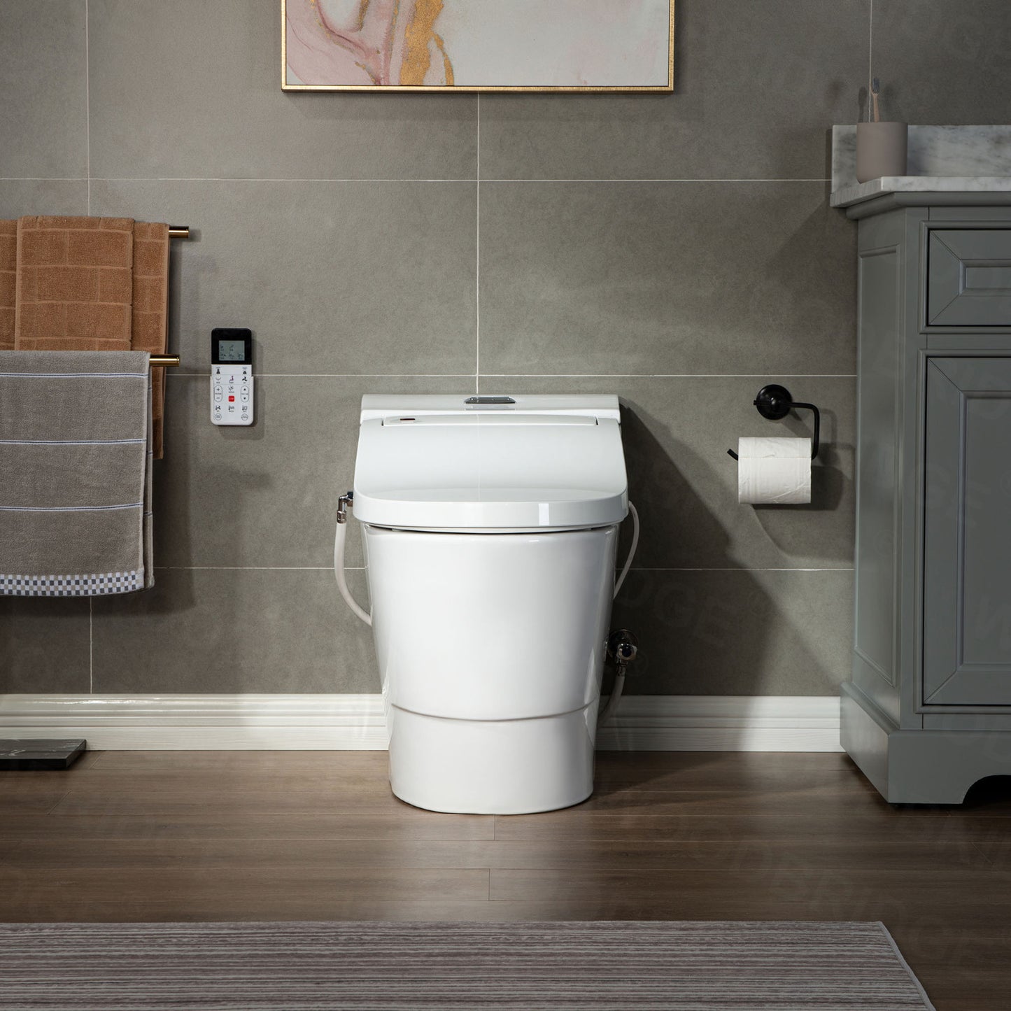 WOODBRIDGE T-0737 | Luxury One-Piece Smart Bidet Toilet | with Heated Seat, Temperature-Controlled Wash & Air Dryer, White