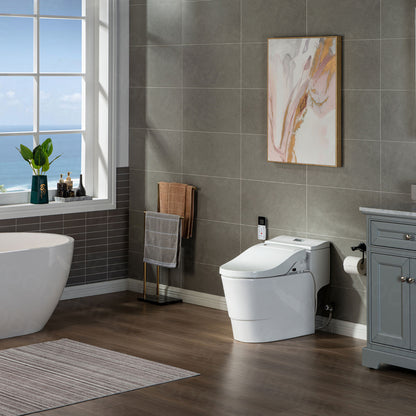 WOODBRIDGE T-0737 | Luxury One-Piece Smart Bidet Toilet | with Heated Seat, Temperature-Controlled Wash & Air Dryer, White