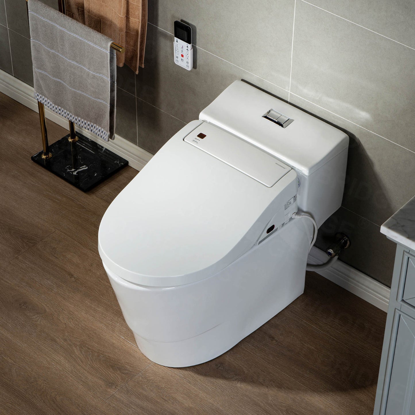 WOODBRIDGE T-0737 | Luxury One-Piece Smart Bidet Toilet | with Heated Seat, Temperature-Controlled Wash & Air Dryer, White
