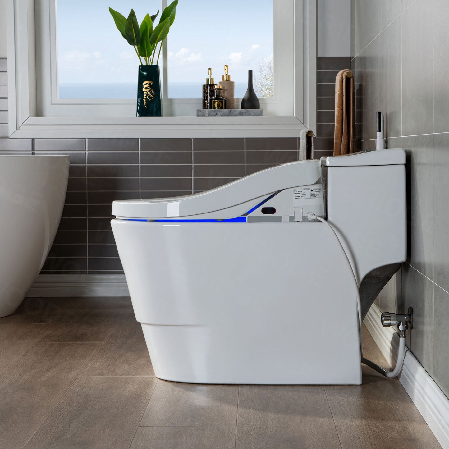 WOODBRIDGE T-0737 | Luxury One-Piece Smart Bidet Toilet | with Heated Seat, Temperature-Controlled Wash & Air Dryer, White