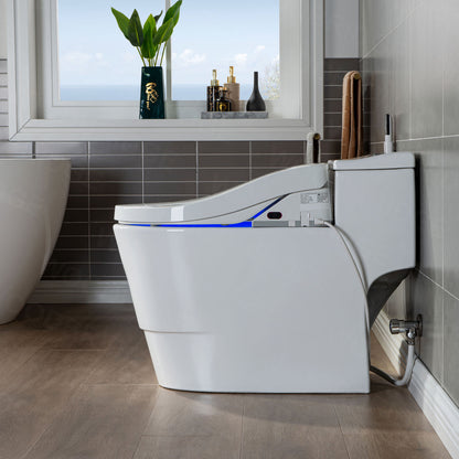 WOODBRIDGE T-0737 | Luxury One-Piece Smart Bidet Toilet | with Heated Seat, Temperature-Controlled Wash & Air Dryer, White