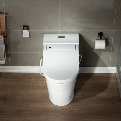 WOODBRIDGE T-0737 | Luxury One-Piece Smart Bidet Toilet | with Heated Seat, Temperature-Controlled Wash & Air Dryer, White