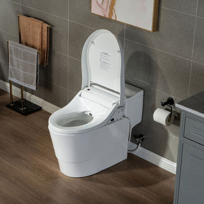 WOODBRIDGE T-0737 | Luxury One-Piece Smart Bidet Toilet | with Heated Seat, Temperature-Controlled Wash & Air Dryer, White
