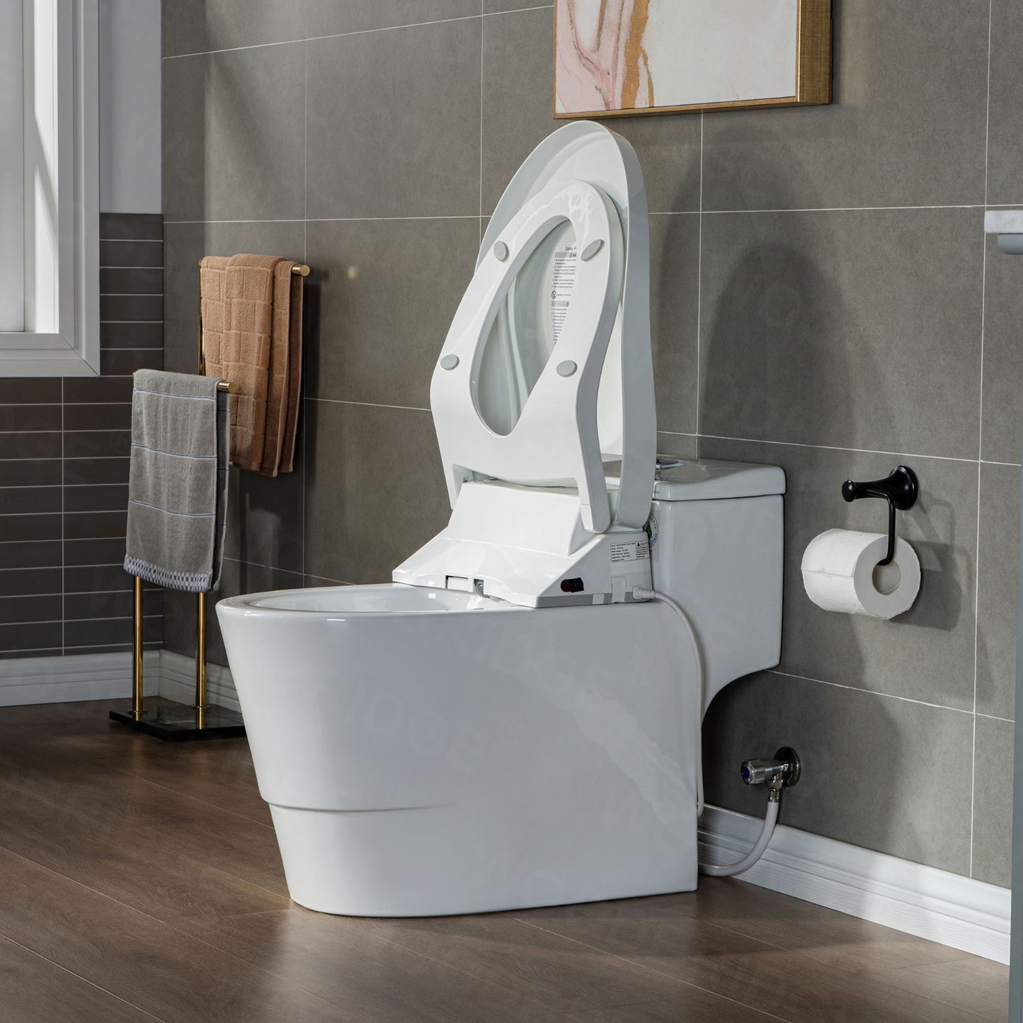 WOODBRIDGE T-0737 | Luxury One-Piece Smart Bidet Toilet | with Heated Seat, Temperature-Controlled Wash & Air Dryer, White