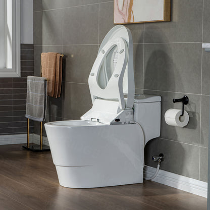 WOODBRIDGE T-0737 | Luxury One-Piece Smart Bidet Toilet | with Heated Seat, Temperature-Controlled Wash & Air Dryer, White