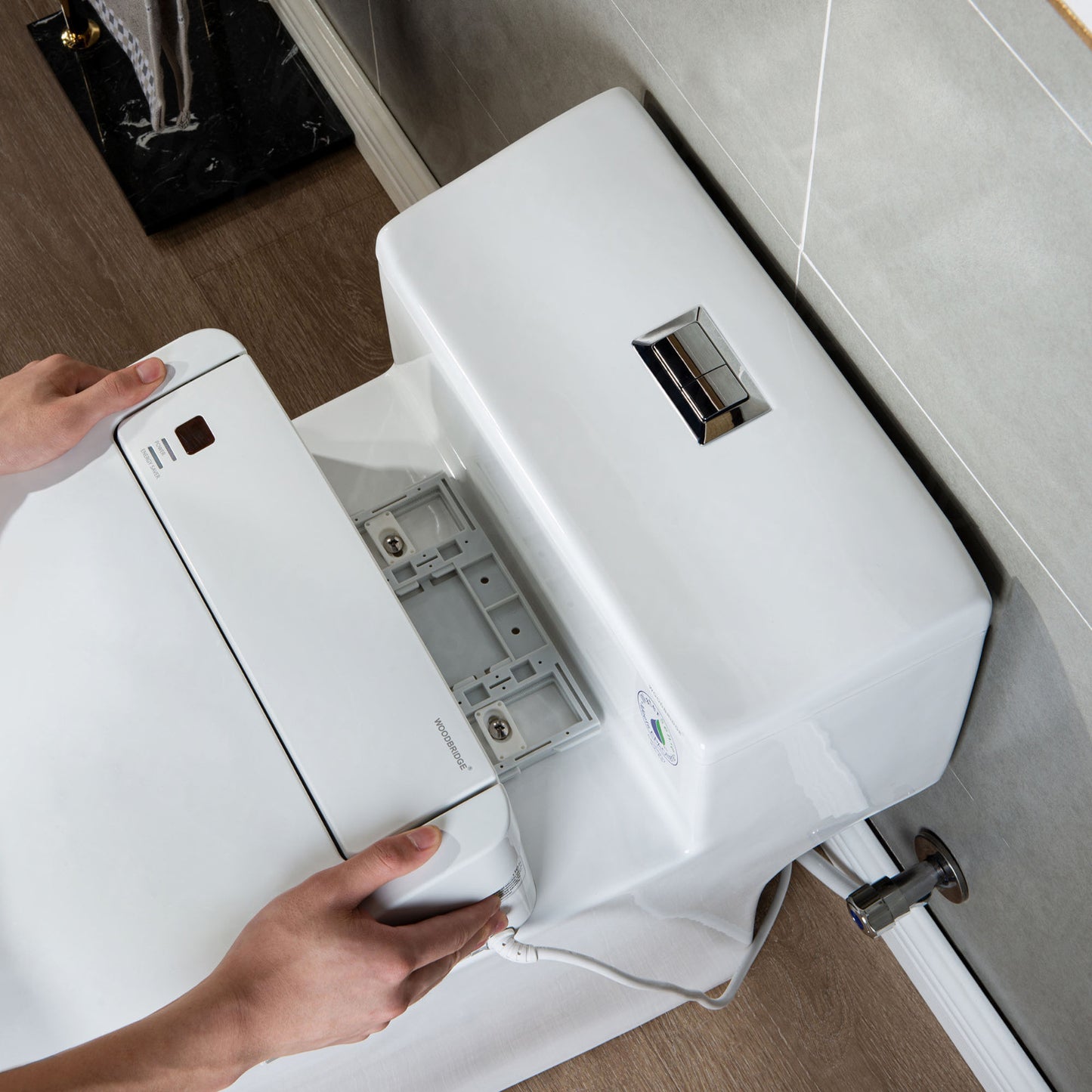 WOODBRIDGE T-0737 | Luxury One-Piece Smart Bidet Toilet | with Heated Seat, Temperature-Controlled Wash & Air Dryer, White