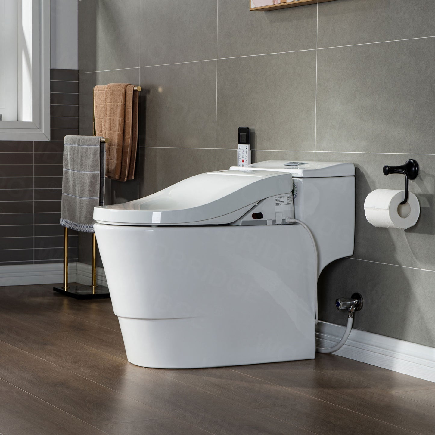 WOODBRIDGE T-0737 | Luxury One-Piece Smart Bidet Toilet | with Heated Seat, Temperature-Controlled Wash & Air Dryer, White