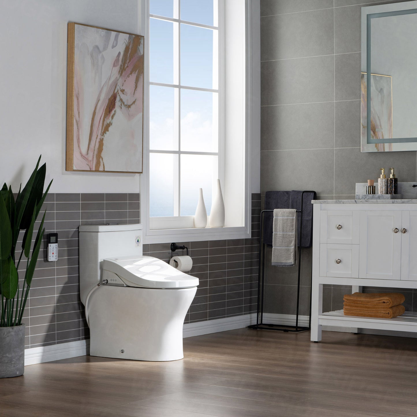 WOODBRIDGE T-0022 | Luxury One-Piece Smart Bidet Toilet | with Heated Seat, Air Dryer & Elongated Bowl, White