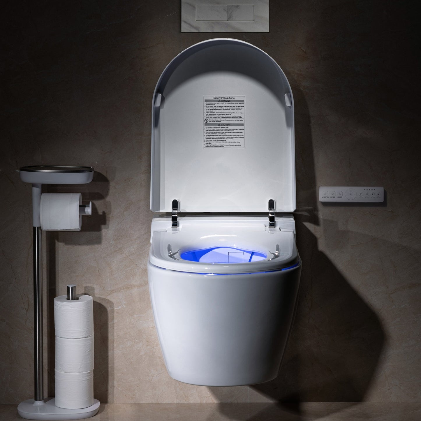 WOODBRIDGE LT611_SWHT611_FP611-WH | Modern Wall-Hung Smart Bidet Toilet | with Heated Seat, Dryer & Concealed Tank