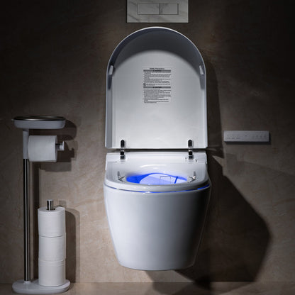 WOODBRIDGE LT611_SWHT611_FP611-WH | Modern Wall-Hung Smart Bidet Toilet | with Heated Seat, Dryer & Concealed Tank