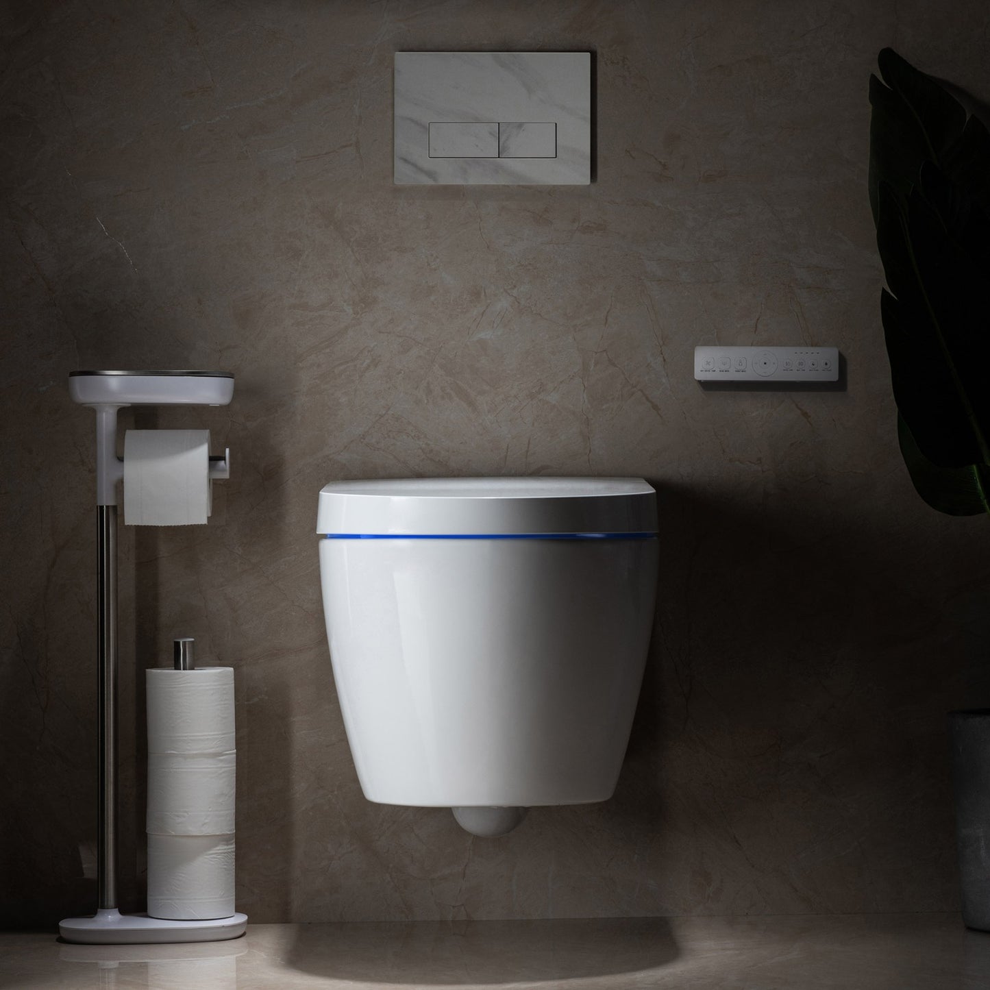 WOODBRIDGE LT611_SWHT611_FP611-WH | Modern Wall-Hung Smart Bidet Toilet | with Heated Seat, Dryer & Concealed Tank