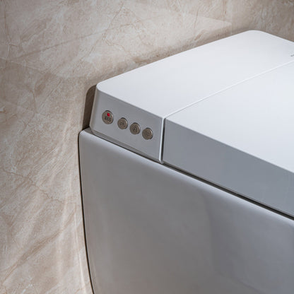 WOODBRIDGE LT611_SWHT611_FP611-WH | Modern Wall-Hung Smart Bidet Toilet | with Heated Seat, Dryer & Concealed Tank