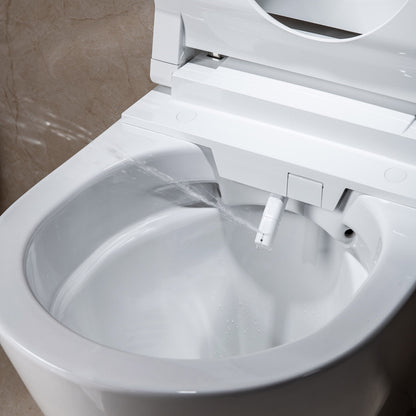 WOODBRIDGE LT611_SWHT611_FP611-WH | Modern Wall-Hung Smart Bidet Toilet | with Heated Seat, Dryer & Concealed Tank