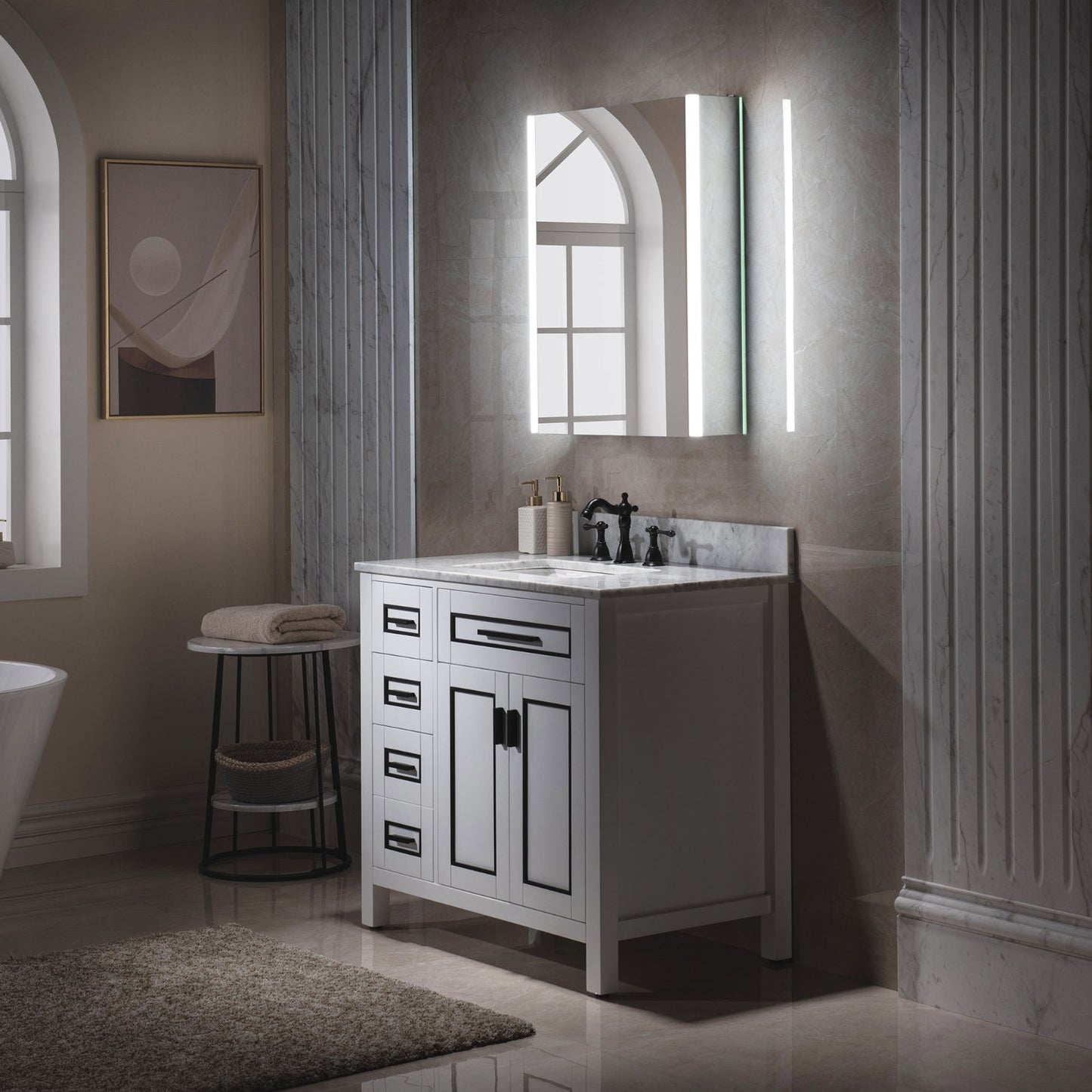 WOODBRIDGE MCL2430 | Frameless Surface Mount Medicine Cabinet | with Mirror Defogger & Soft-Close Door
