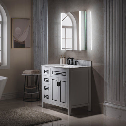 WOODBRIDGE MCL2430 | Frameless Surface Mount Medicine Cabinet | with Mirror Defogger & Soft-Close Door