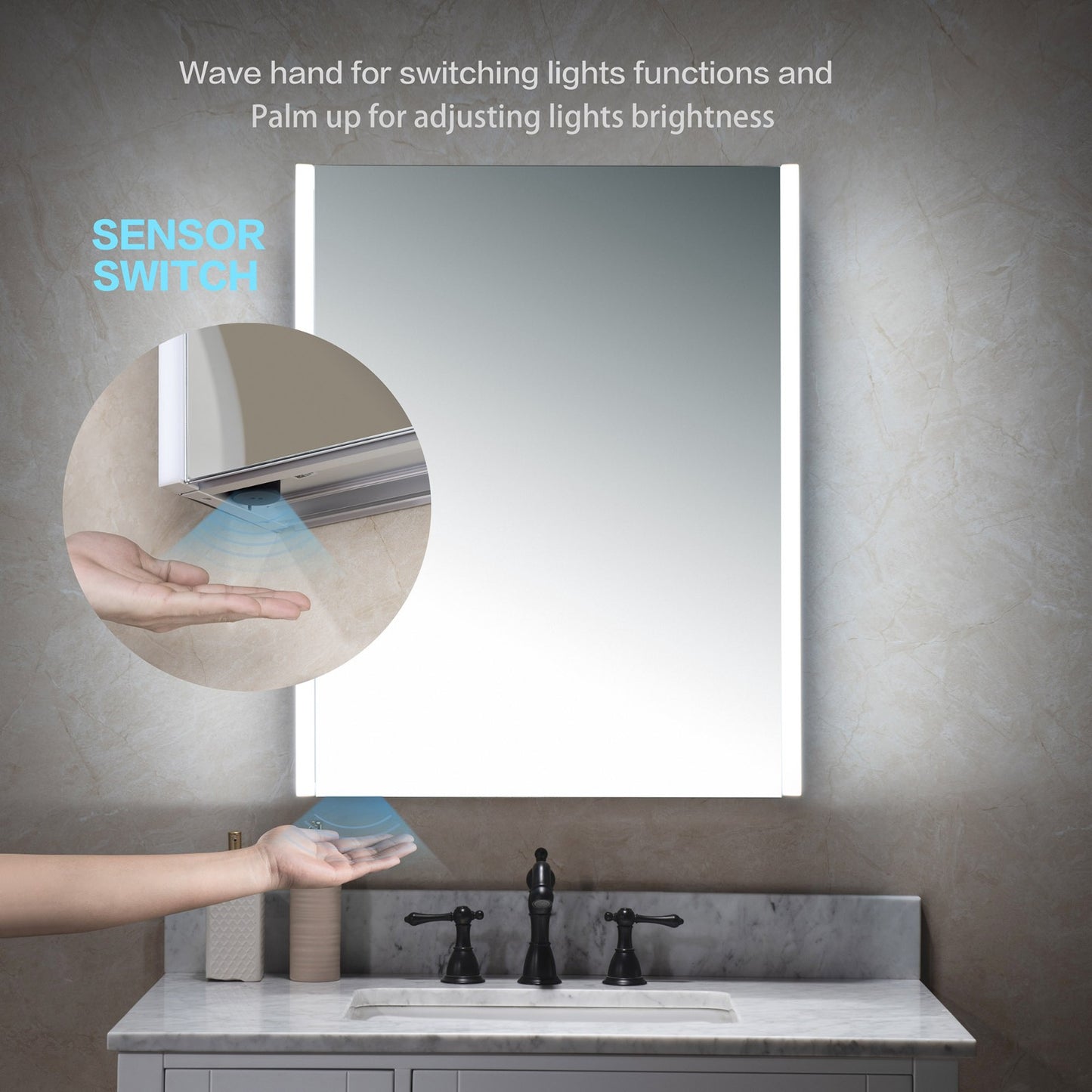 WOODBRIDGE MCL2430 | Frameless Surface Mount Medicine Cabinet | with Mirror Defogger & Soft-Close Door