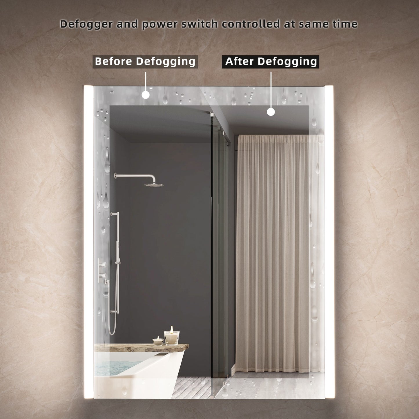 WOODBRIDGE MCL2430 | Frameless Surface Mount Medicine Cabinet | with Mirror Defogger & Soft-Close Door