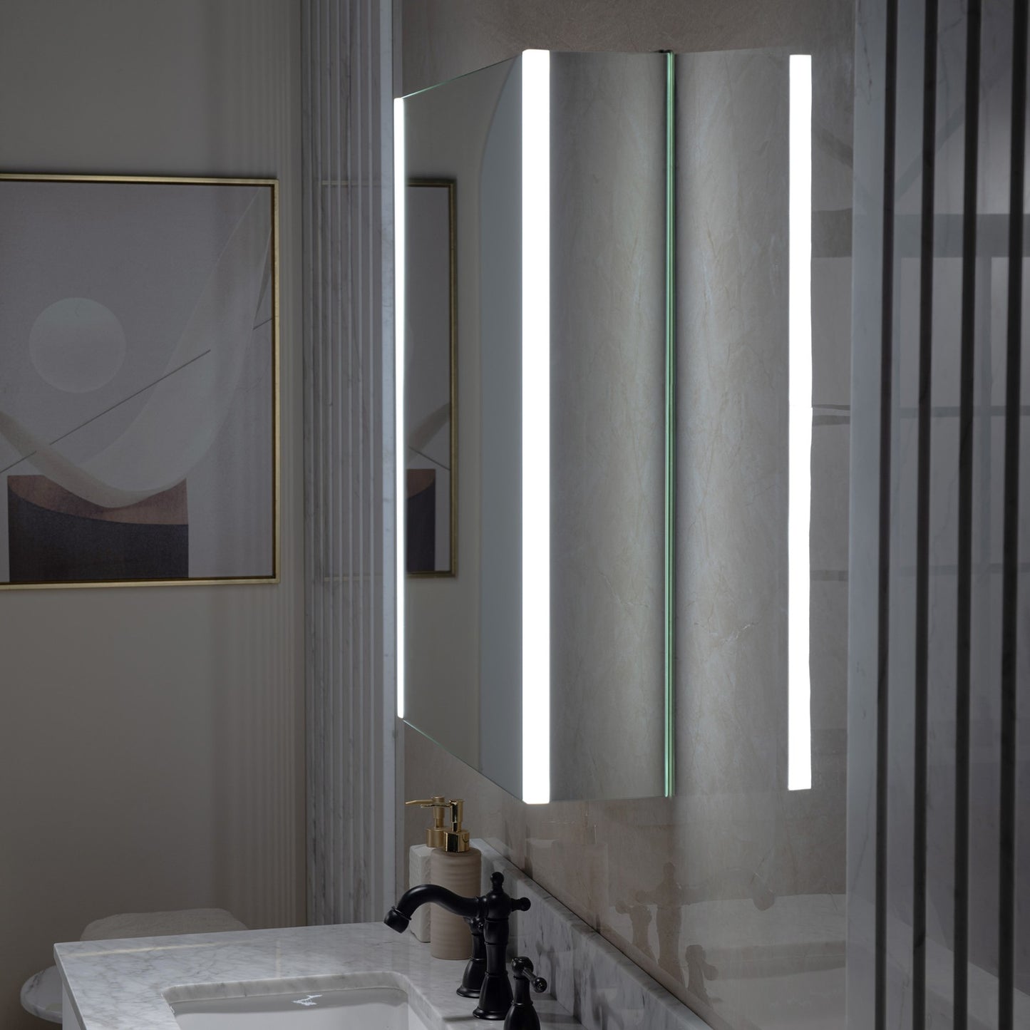 WOODBRIDGE MCL2430 | Frameless Surface Mount Medicine Cabinet | with Mirror Defogger & Soft-Close Door