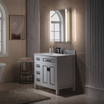 WOODBRIDGE MCL2430 | Frameless Surface Mount Medicine Cabinet | with Mirror Defogger & Soft-Close Door