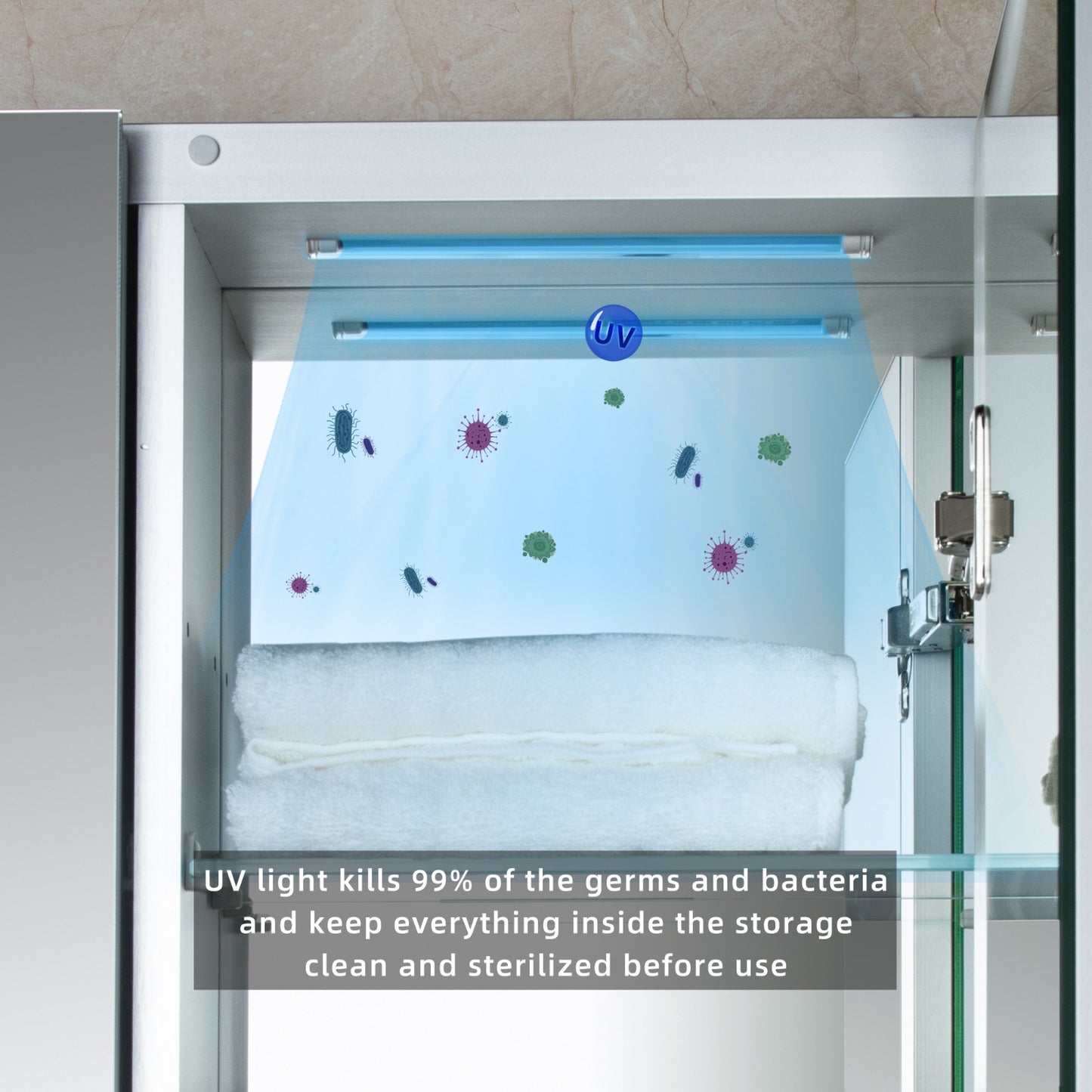 WOODBRIDGE MCL3630 | Frameless Surface Mount Medicine Cabinet | with Mirror Defogger, LED Lighting & Soft-Close Double Doors