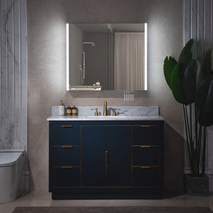 WOODBRIDGE MCL3630 | Frameless Surface Mount Medicine Cabinet | with Mirror Defogger, LED Lighting & Soft-Close Double Doors