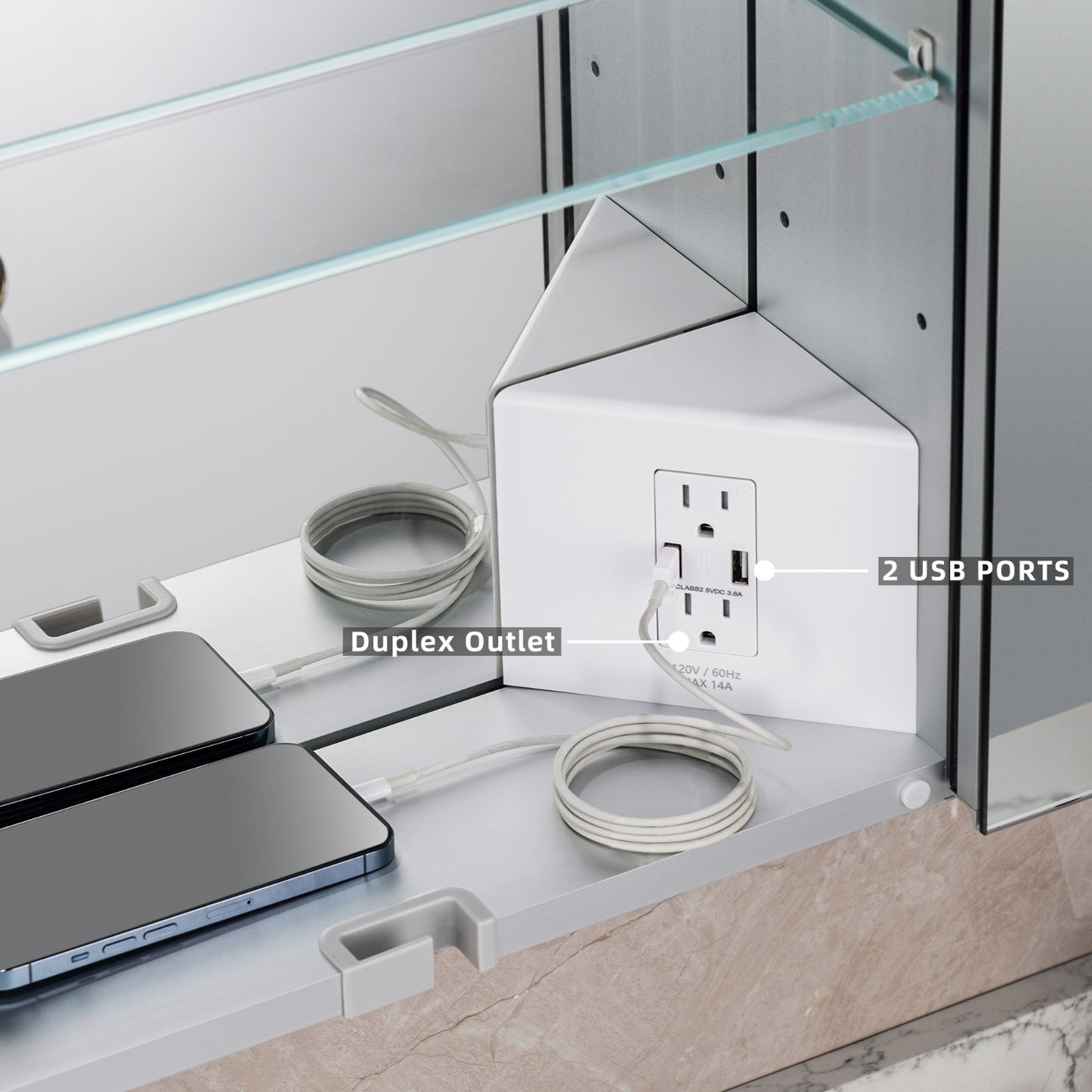 WOODBRIDGE MCL4830 | Frameless Tri-View Medicine Cabinet | with Mirror Defogger, LED Lighting & Soft-Close Doors