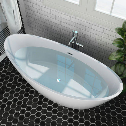Empava 67" Luxury Freestanding Soaking Bathtub with Center Drain | EMPV-67FT1518