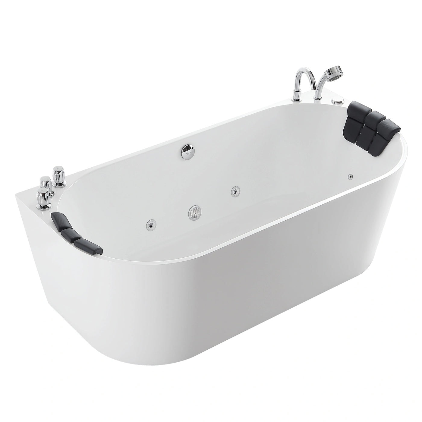 Empava 67" Freestanding Whirlpool Bathtub | 10 Hydro-Massage Jets | EMPV-67AIS07