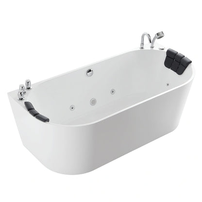 Empava 67" Freestanding Whirlpool Bathtub | 10 Hydro-Massage Jets | EMPV-67AIS07