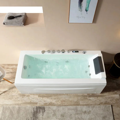 Empava 67" Alcove Whirlpool Tub with Inline Heater | EMPV-67JT351LED