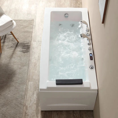 Empava 67" Alcove Whirlpool Tub with Inline Heater | EMPV-67JT351LED