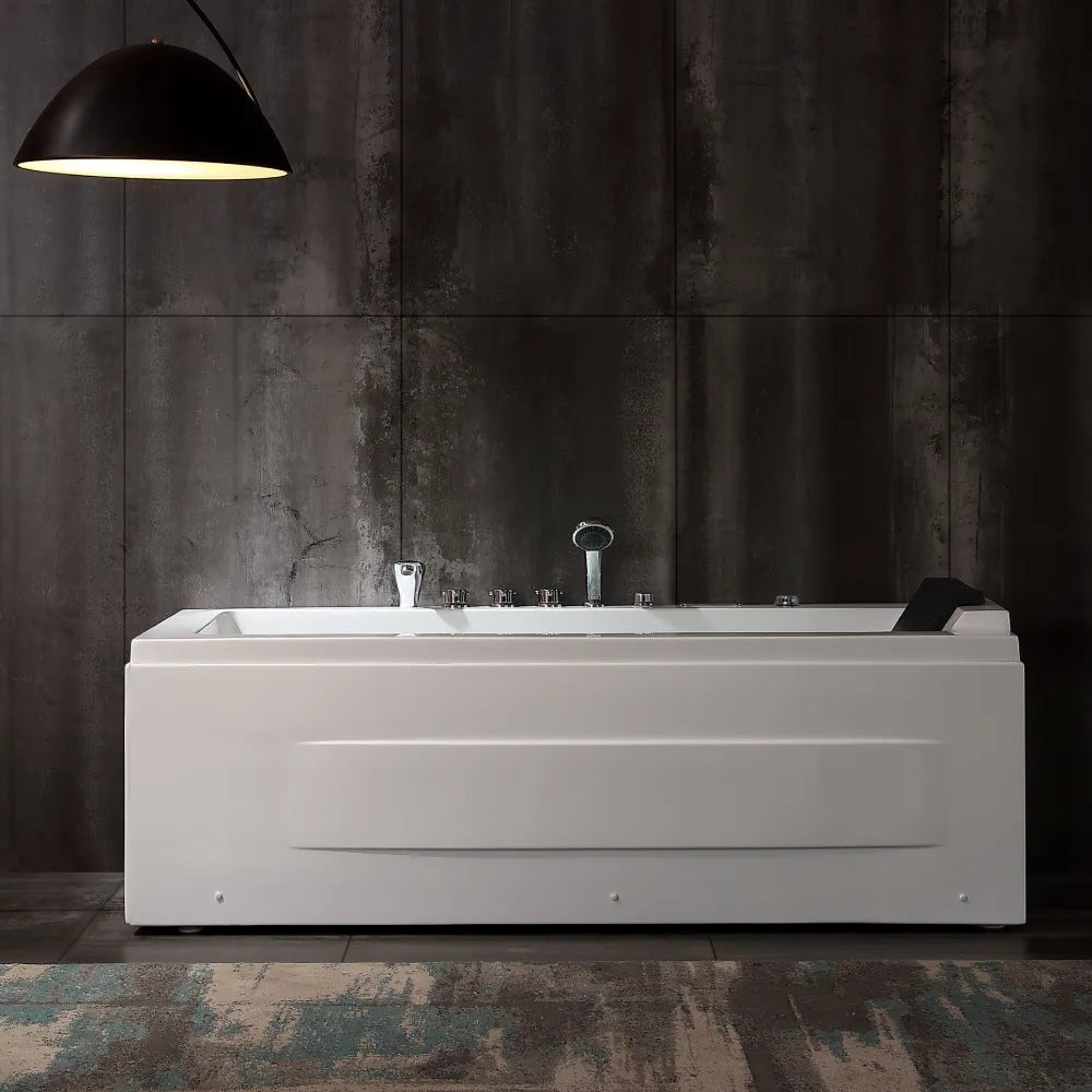 Empava 67" Alcove Whirlpool Tub with Inline Heater | EMPV-67JT351LED