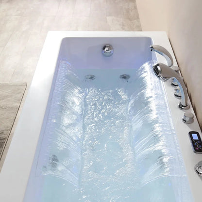 Empava 67" Alcove Whirlpool Tub with Inline Heater | EMPV-67JT351LED