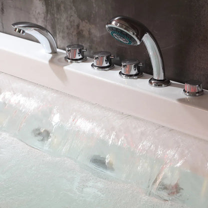 Empava 67" Alcove Whirlpool Tub with Inline Heater | EMPV-67JT351LED