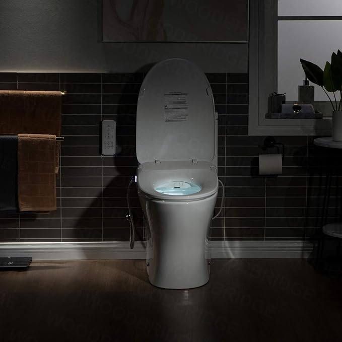 WOODBRIDGE T-0044 | One-Piece Smart Bidet Toilet | with Dual Flush, Heated Seat & Warm Air Dryer, White