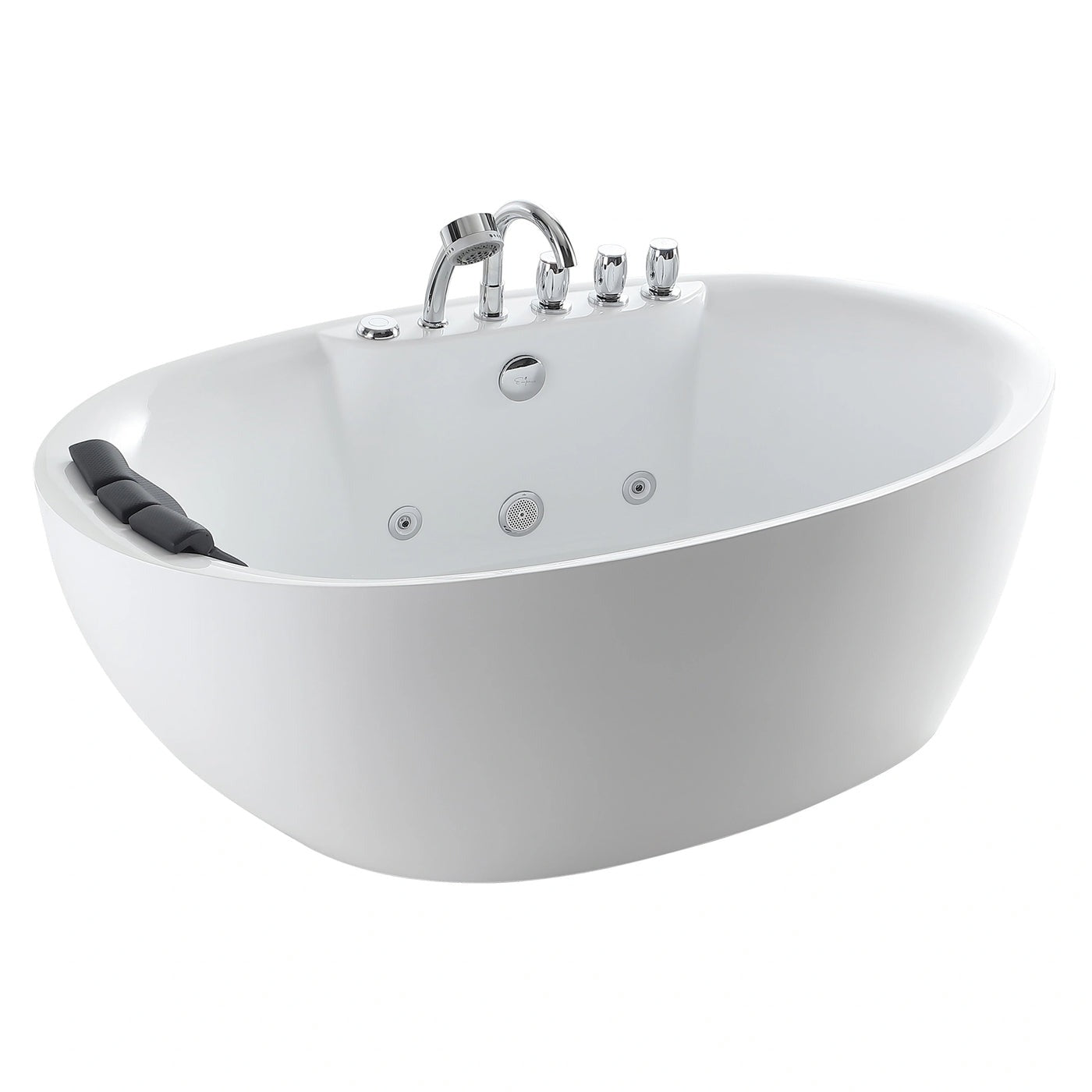 Empava 71" High-Back Slipper Whirlpool Bathtub | 7 Jets | EMPV-71AIS14