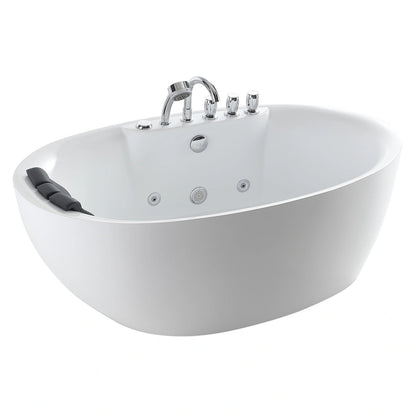 Empava 71" High-Back Slipper Whirlpool Bathtub | 7 Jets | EMPV-71AIS14