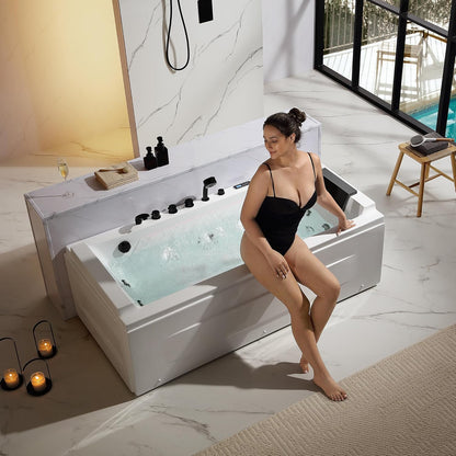 Empava 71" Whirlpool Bathtub with Hydro Massage Heater - EMPV-71JT351